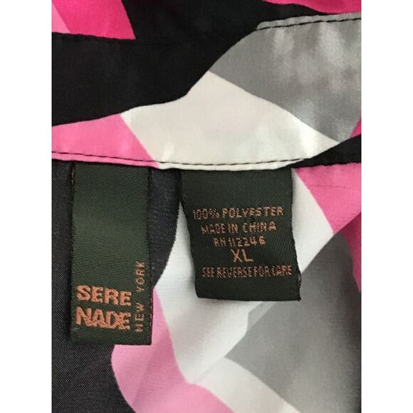 Serenade New York XL Pink Black Geometric Tunic Top - Picture 7 of 8